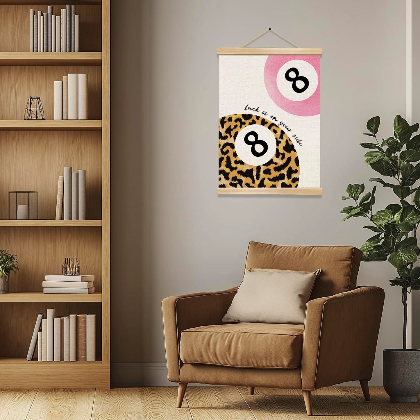 You found a duck Luck Is On Your Side Lucky Number 8 8-Ball Linen Wall Art,Pink Number 8 Wall Poster Decor for Dormitory, Office, or Home, Best Gift for Friends& Sisters 18.5×14 Inch (LKY01)