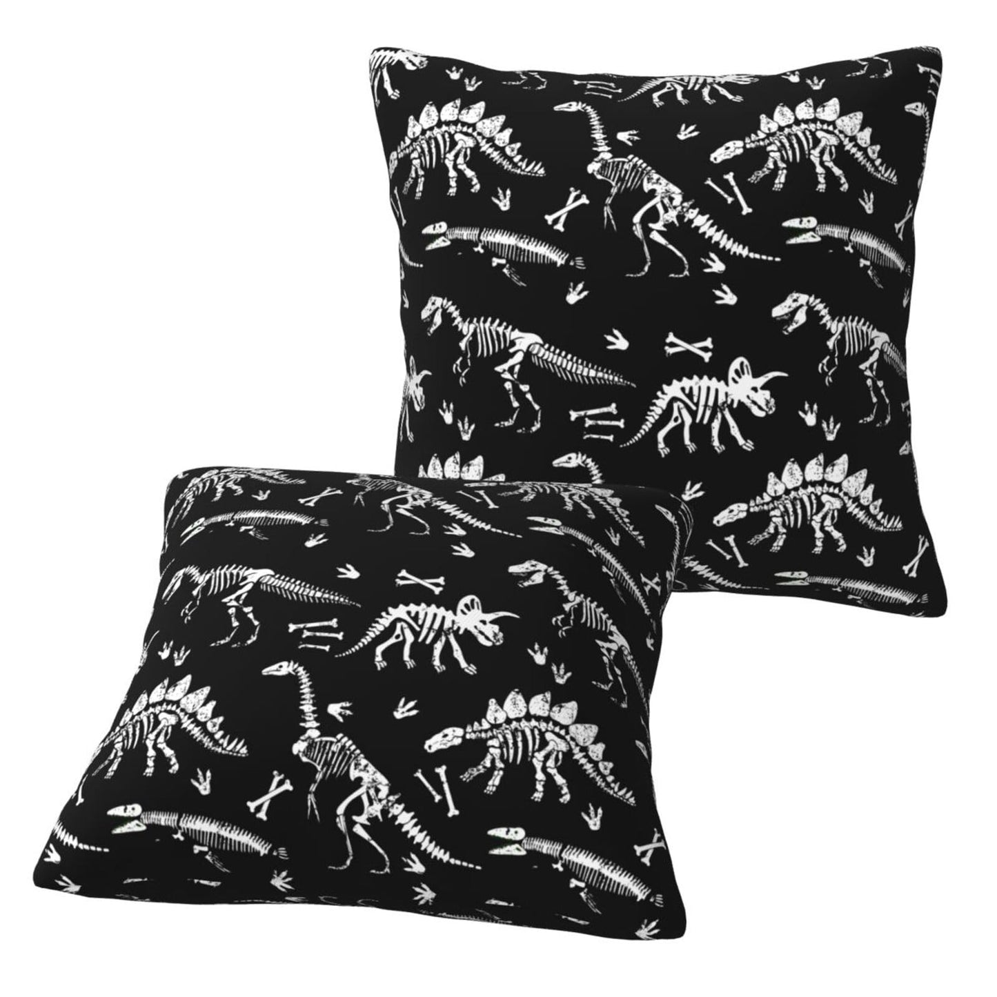 famliihw Dinosaur Throw Pillow Covers Soft Square Cushion Pillowcase Set of 2 for Sofa Couch Home Decor 18 X 18 in