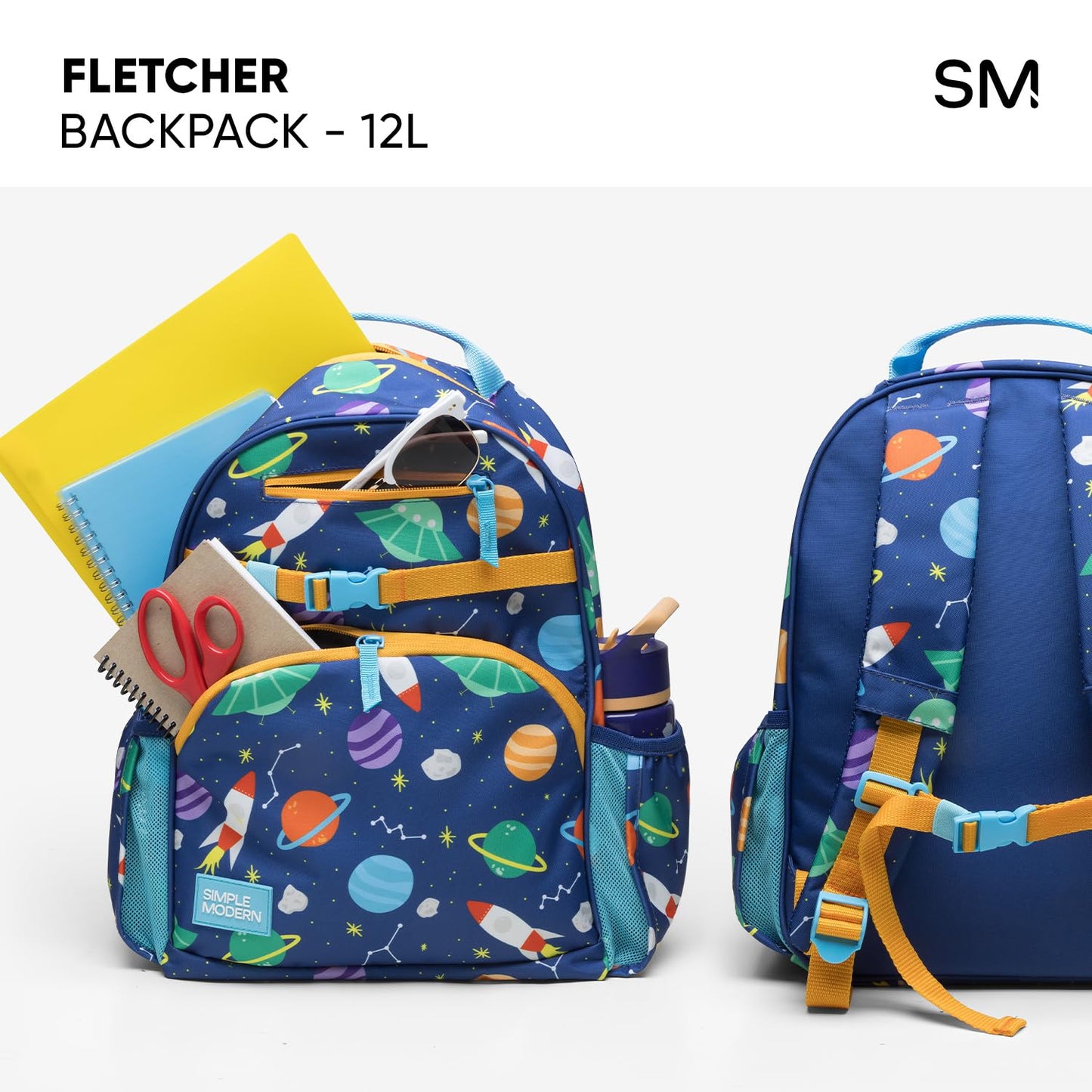 Simple Modern Medium Disney Toddler Backpack for School Girls and Boys | Kindergarten Elementary Kids Backpack | Fletcher Collection | Kids - 15" tall | Princess Rainbows