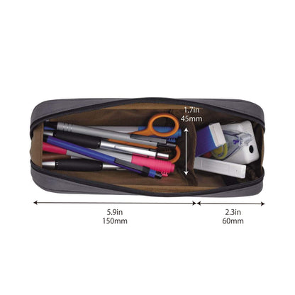 LIHIT LAB Large Capacity Zipper Long Pencil Case For School Office College, Big Capacity Pencil Bag Holder Adults Teen Boys Girls, Travel Cosmetics Storage, Navy Camo (A7552-132)