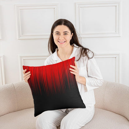 Pack of 2 Geometric Abstract Ombre Decorative Throw Pillow Covers, Soft Red Black Striped Square Cushion Case Set for Couch Sofa Bedroom Living Room, Modern Pillow Cases Pillowcases, 20x20 Inches
