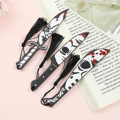 Horror Movie Character Acrylic Bookmarks - 6 Pcs Durable Scary Movie Icons for Women or Men, Reading Accessories for Book Lovers, Spooky Halloween Gift (Ghostface)