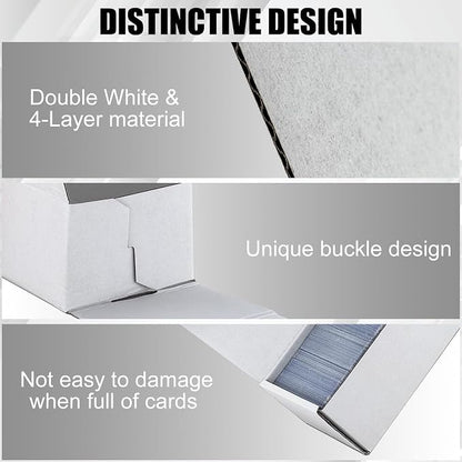 Trading Card Storage Box, 6-Pack 1100 Count White Corrugated Cardboard Bulk Sports Storage Box for TCG/Magic/Mtg Basketball Cards, Collectible Trading Cards