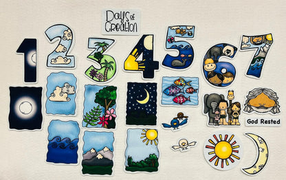 Story Time Felts Days of Creation & Garden of Eden Felt Sets Bible Felt/Flannel Board Stories Lesson Guide Activity Pages