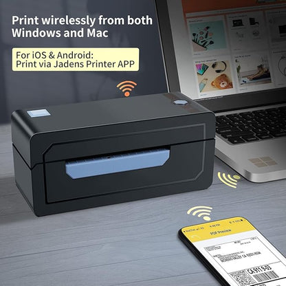 JADENS Bluetooth Thermal Shipping Label Printer – Wireless 4x6 Shipping Label Printer, Compatible with Android, iPhone, Windows & Mac, Widely Used for Ebay, Amazon, Shopify, Etsy, USPS