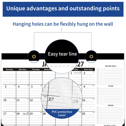 Desk Calendar 2026-2027,July 2026 to December 2027, Desk calendar 2026-2027 with to-do list,2027 Calendar 18 Months,Calendar 2026-2027-17" x 12" for Home or Office.