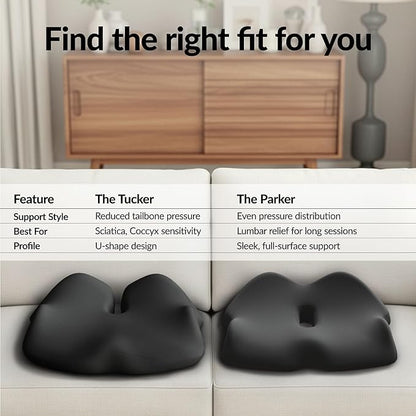 Everlasting Comfort Doctor Recommended Memory Foam Seat Cushion for Office Chairs & Car - Ergonomic Office Desk Accessories - Cushions for Tailbone Pain Relief,Sciatica (Premium Charcoal Black, Large)