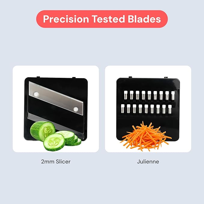 Fullstar Essential Mandoline Slicer for Kitchen - Space-Saving 2-in-1 Fruit Cutter, Cucumber Slicer, Julienne Peeler