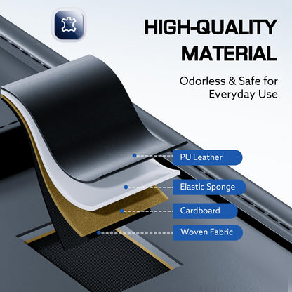 ULPOCMU Leather Car Visor Organizer with Tissue Holder, Card Holder and Sunglasses Clip