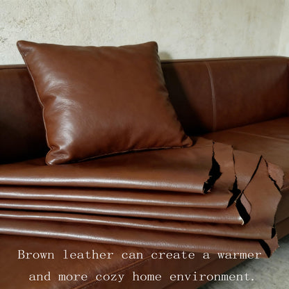 Brown Sheepskin Leather - Premium Full Grain Leather for Upholstery & Home Crafting (One Piece) (Brown, 8-11sq ft)