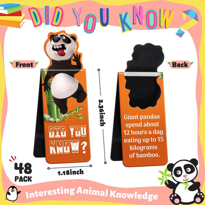 Sepamoon 48 Pcs Animal Magnetic Bookmarks, Cute Page Markers for Classroom Rewards, Teacher Prize Supplies, Reading Incentives, Party Favors, Book Lovers Gifts Bulk