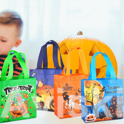 Aviski 20PCS Halloween Trick or Treat Totes, Small Multifunctional Non-Woven Halloween Bags for Gifts Wrapping, Party Supplies