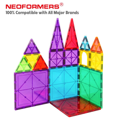 NEOFORMERS Large Magnetic Tiles Set -12PCS Square Magnetic Tiles Expansion Pack, STEM Educational Construction Stacking Blocks, Compatible with Major Brands