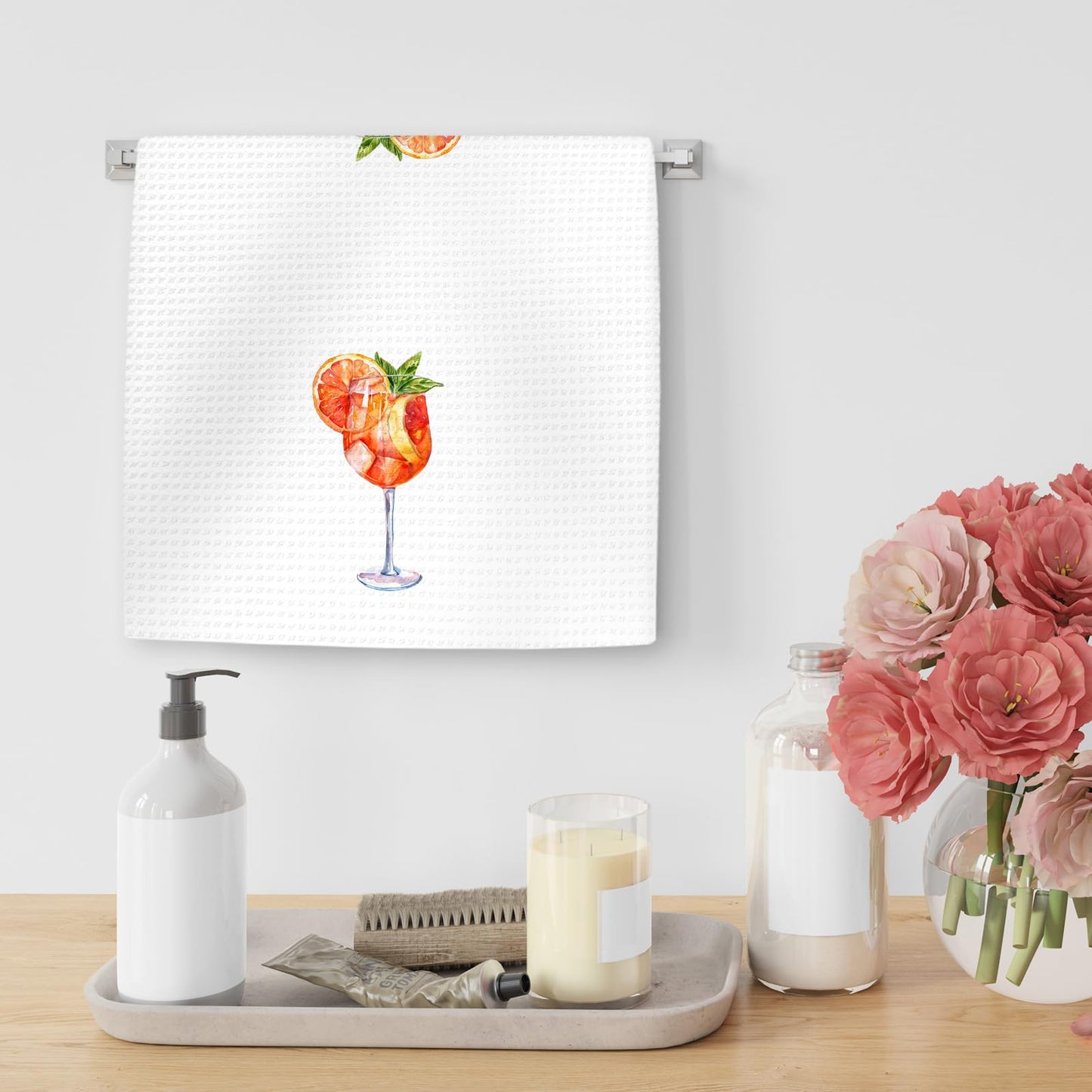 OINDADE Aperol Spritz Gifts Decor Kitchen Towels, Gifts for Aperol Spritz Lovers Hand Towels, AperolSpritz Cocktail Dish Tea Towels for Kitchen Home BarDecor, AperolSpritz Bar Cart Decor, 16x24Inches
