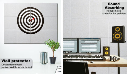 G Gamit Felt Wall Tiles Bulletin Board Large Cork Board Alternative 6 Pack 11.81”x11.81”x0.47” Felt Pin Board Tack Board with Safe Removable Adhesive Tabs for Home Office School 36x24 (Light Camel)