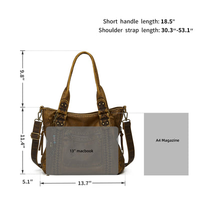 Worldlyda Purses for Women Soft PU Leather Crossbody Purses and Handbags Multi Pocket Shoulder Bag Trendy Pocketbooks Top handle Satchels women bag (BE2504Brown)