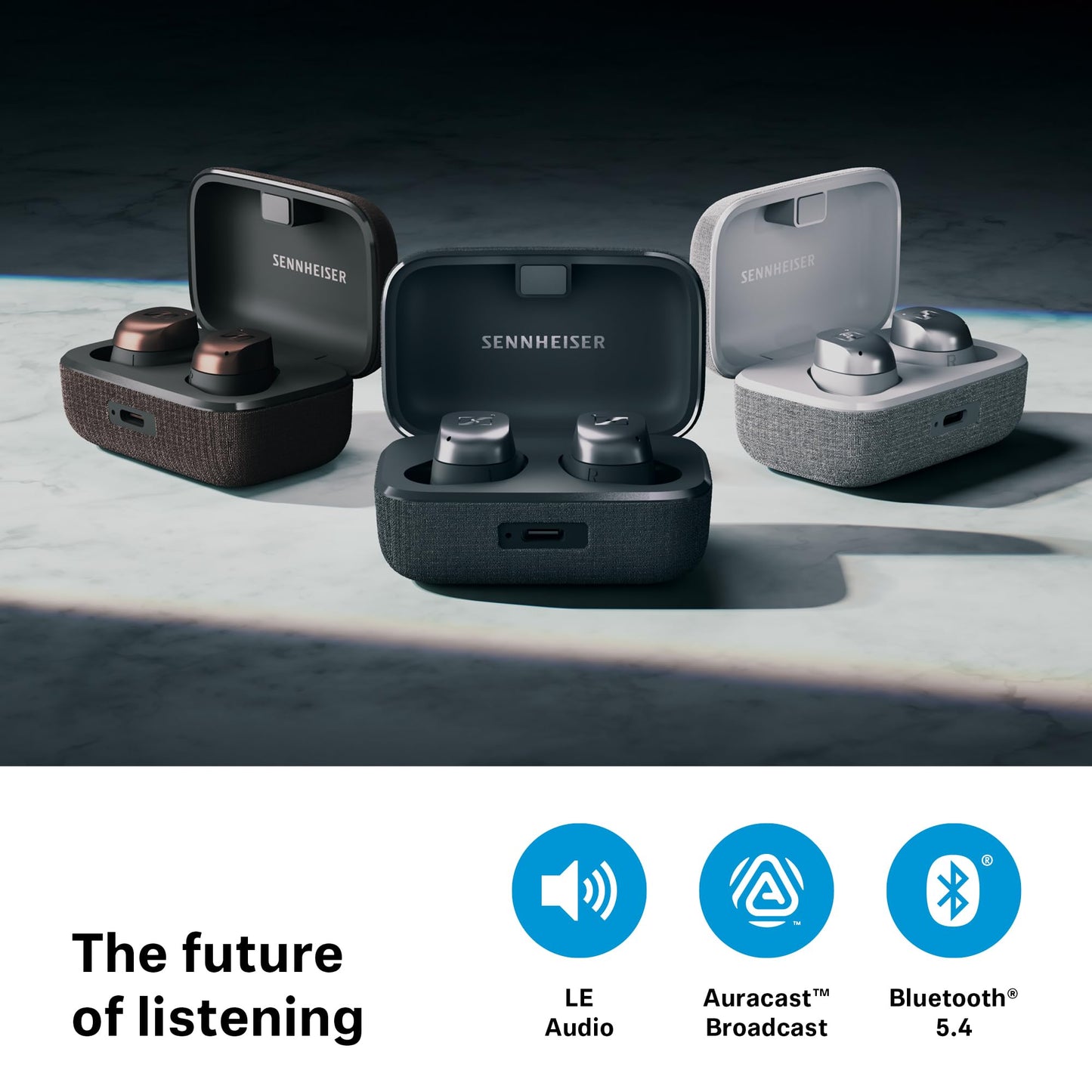 Sennheiser Momentum True Wireless 4 Smart Earbuds with Bluetooth 5.4, Crystal-Clear Sound, Comfortable Design, 30-Hour Battery Life, Adaptive ANC, LE Audio and Auracast - Black Copper