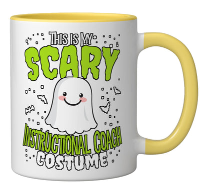 Funny Instructional Coach Halloween Nothing Scares Costume Ceramic Mug, Yellow/White