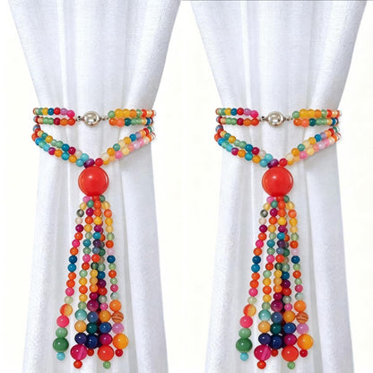 EOREA Beaded Magnetic Curtain Tiebacks Boho Decor