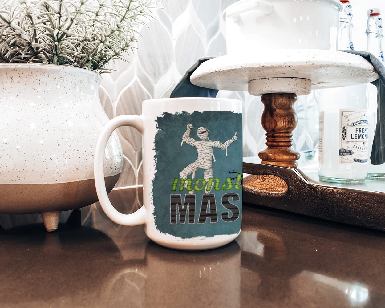 Caroline's Treasures SB3019CM15 Monster Mash with Mummy Halloween Dishwasher Safe Microwavable Ceramic Coffee Mug 15 ounce, 15 ounce, multicolor