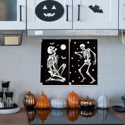 6Pcs Halloween Skeleton Kitchen Towels Spooky Dish Towel 18 x 28 Inch Hand Drying Tea Towel for Cooking Baking Cleaning