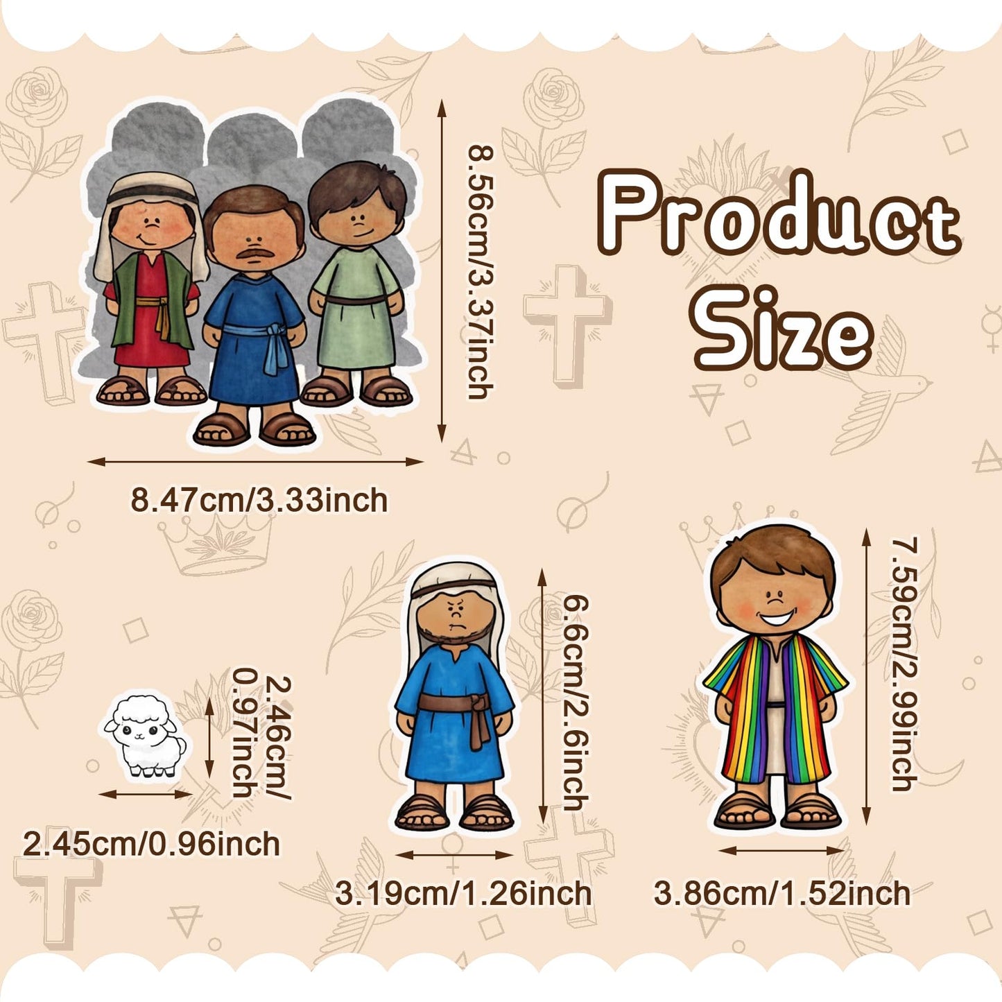 Teyva Daily 22 Pcs Bible Felt Board Stories Joseph Felt Figures Animals Bible Fairy Tales Flannel Board Stories for Classroom Storytelling Teaching