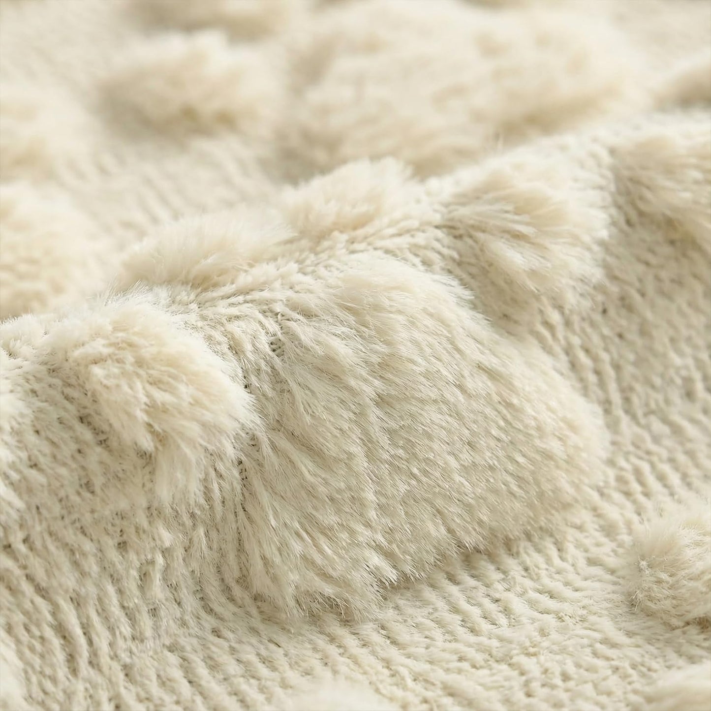 Artoid Mode Beige Soft Plush Faux Fur Jacquard Paws Pet Table Runner, Kitchen Dining Table Decoration for Home Party Decor 13x72 Inch