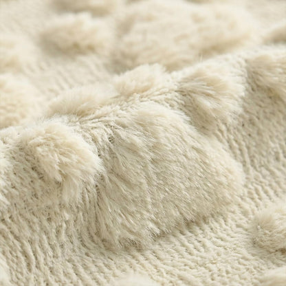 Artoid Mode Beige Soft Plush Faux Fur Jacquard Paws Pet Table Runner, Kitchen Dining Table Decoration for Home Party Decor 13x72 Inch