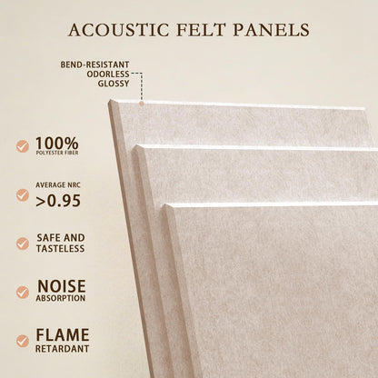 JBER Large Felt Bulletin Board 48"x36" - 12 Pack Felt Wall Tiles, Cork Board Alternative to Use in Office & Home Decor, Classroom Decor, Vision Board to Display Your Photos(Light Camel)