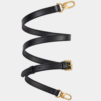 LWMYFZX Genuine Vachetta Leather Crossbody Strap | Adjustable Replacement Shoulder Strap for Handbags, Purses & Clutches (Black)