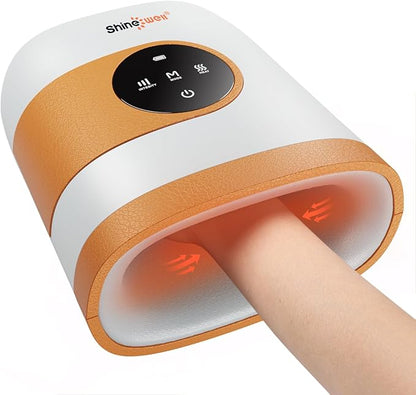 SHINE WELL Hand Massager - Cordless Hand Massager with Heat and Compression for Arthritis and Carpal Tunnel - Muscles Pain Relief from Wrist to Palm and Finger, Gifts for Women
