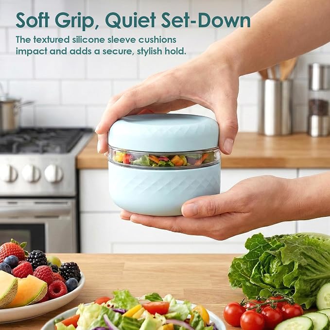 24 oz Glass Lunch Bowl Container with Lid | Leak & Spill Proof, BPA-Free, Microwave & Dishwasher Safe, Airtight Meal Prep & Food Storage Jar for Lunch, Salad, Soup, Overnight Oats, Stew, Yogurt