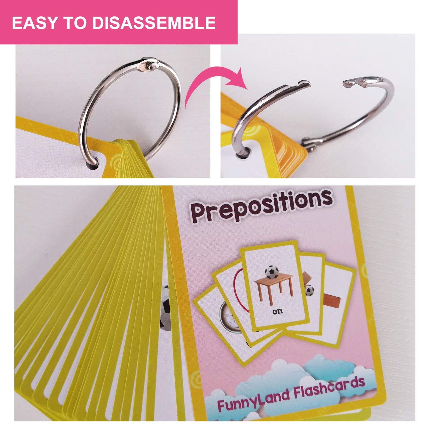 Toys&Sports/Instrument/Classroom/Prepositions Flash Cards English Kids Montessori Learning Toy Child Pocket Card Pre-Kindergarten