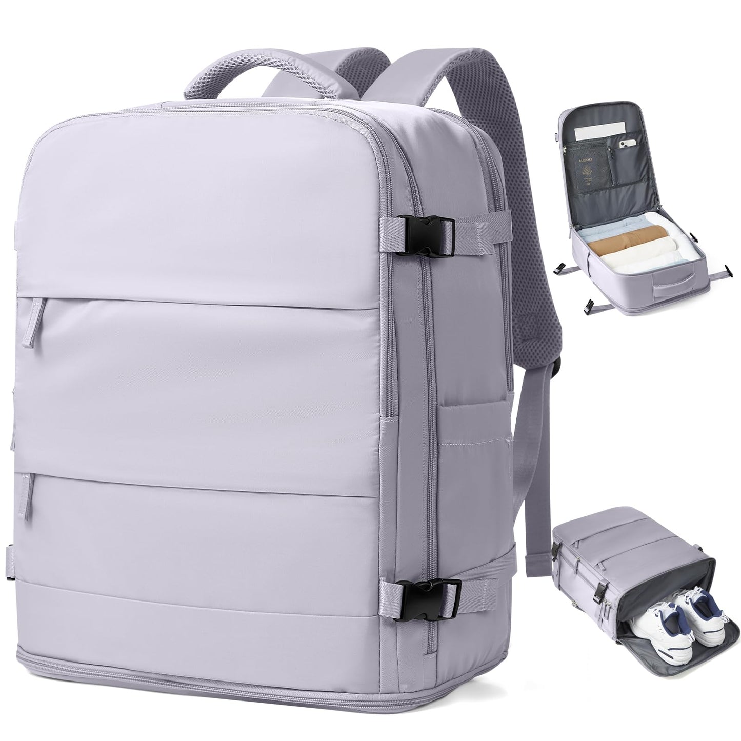 coowoz Travel Backpack Carry On for Women Man Gym Backpacks with Laptop Compartment Mochila de Viaje Teacher Personal Item Backpack Airplane Accessories Must Haves Grey Small