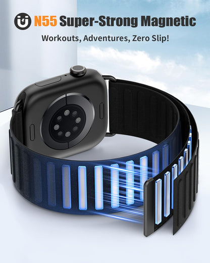 Magnetic Sport Bands Patented Compatible with Apple Watch Band 49mm 46mm 45mm 40mm 44mm 38mm 41mm 42mm for Men Women, Nylon Strap Replacement for iWatch Ultra/3/2/1 Series 11 10 9 8 7 6 5 4 3 2 1 SE
