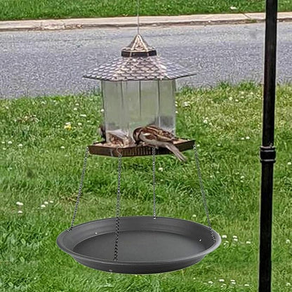 Bird Seed Catcher Tray Platform Feeder Hanging Tray Fits Most feeders Catches Most Falling Seed and Husk Great for Attracting Birds Outdoors, Backyard, Garden - Black