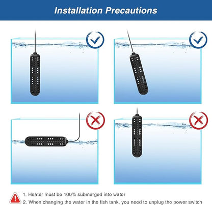 hygger 50W Small Aquarium Heater for Betta Fish Tank with Adjustable Temperature External Controller and Over-Temperature Protection for 10-20 Gallons Freshwater & Saltwater Fish Tank Turtle Tank