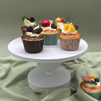FESTLOVE Set of 7 White Cake Stands Metal Dessert Display Holder Round 3 Tier Cupcake Stand Serving Tray Platter Cake Pedestal Stand for Party Weddings Birthday Baby Showers Anniversary