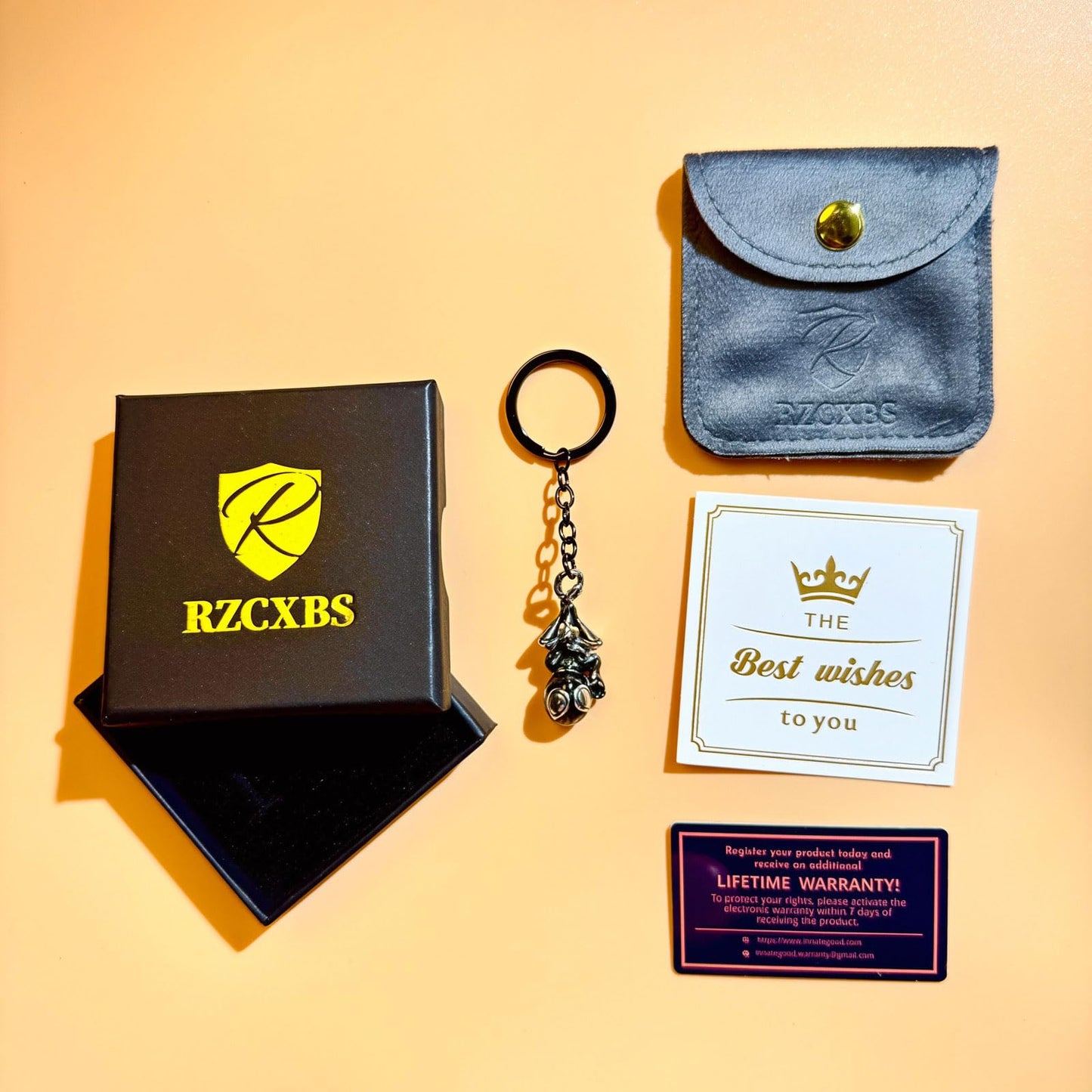 RZCXBS Spider Keychain for Backpack,Superhero Keychain with Gift Box,Brass and S927 Silver,Ideal for Holiday Gifts,Halloween,Christmas(Black-Upright)