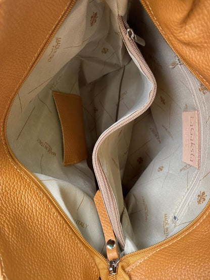 LaGaksta Hobo Purse Shoulder Bag Italian Leather Large Capacity, Tan