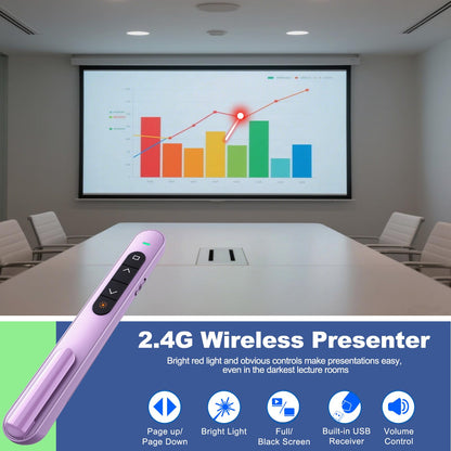 QUI Presenter Clicker Bundle | BK600 Slim-Shaped USB A Purple & BQ100 Remote-Shaped USB A Pink