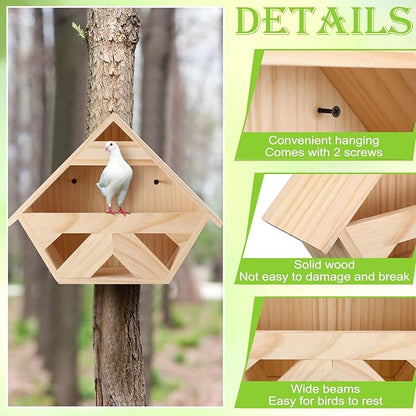 Weysat Cedar Dove Nesting Box Pigeon House Wooden Bird Nest Box for Mourning Dove Bird Pigeon Outside Nesting and Roosting Platform Birdhouse Outdoors Garden Decoration