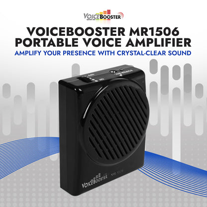 VoiceBooster Portable Voice Amplifier for Teachers - 10W Rechargeable Megaphone Speaker & MP3 Player with Wearable Microphone Headset for Classroom, Tour Guide, Elderly, Public Speaking - MR1506