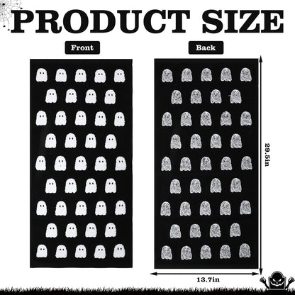 JarThenaAMCS 2 Pack Halloween Hand Towels 3D Black White Ghost Decorative Towel Spooky Boo Cotton Bathroom Towel for Kitchen Drying Cleaning, 29.5 x 13.7 Inch