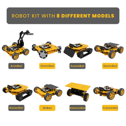 REX Evolution 8in1 Robotics Kit: Coding Robot Kit, Robotics Kit for Adults, Electronic DIY Smart Car Kit, 8 Model Robotics Set, Robot Kit