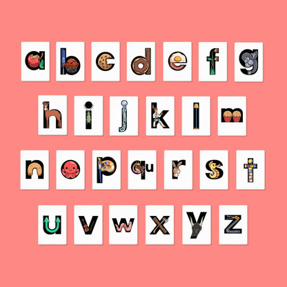 Phonics Flashcards for Kids - Alphabet Letter Sound Cards with Embedded Mnemonics for Early Reading, ABC Flashcards for Preschool & Kindergarten - Fonexa (Large)