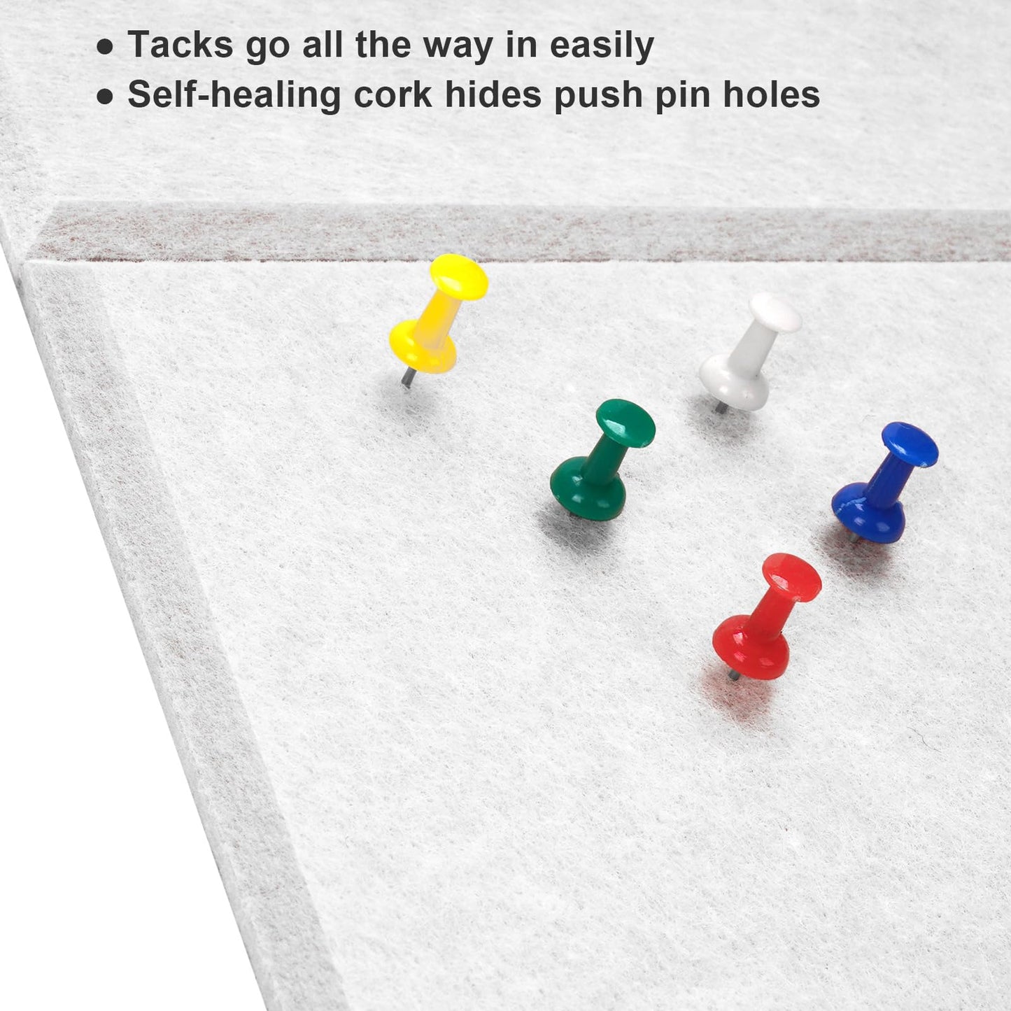 Large Cork Board Alternative 48" X 36" Bulletin Board - 12 Pack Removable Felt Wall Tiles with 30 pushpins, Large Cork Boards for Walls Cork Board for Office Pin Board Tack Board - Warm White