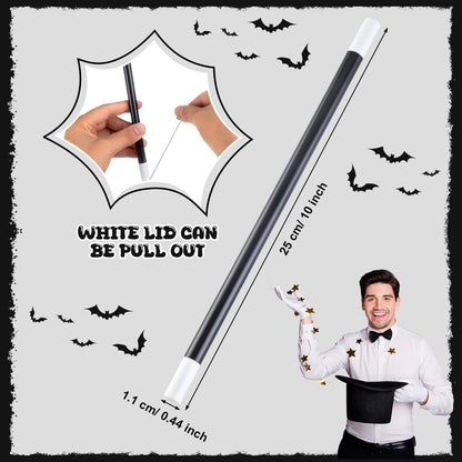 Gejoy 84 Pcs 10 Inches Plastic Magic Wand Black and White Spell Casting Stick Magician Wand for Witch Magician Costume, Halloween Party Favors, Birthday Games Kit