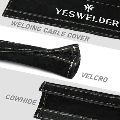 YESWELDER TIG Welding Torch Cable Cover Flame Resistant Leather Black Cover 7.6 Meters(25 Feet Length)