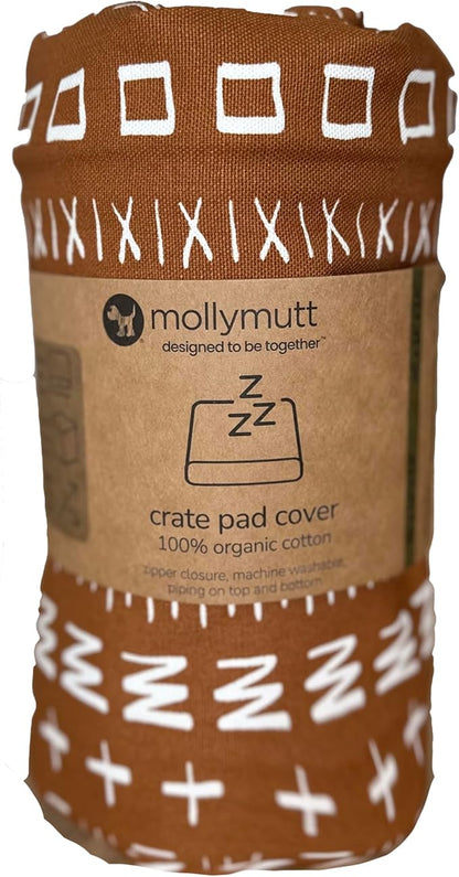 Molly Mutt Dog Crate Pad Cover, GOTS-Certified 100% Organic Cotton Canvas Mat for Dog or Puppy Crate Bed, Durable, Washable & Free of Harmful Chemicals, Pre-Shrunk, 24"x18"x2.5", Everywhere